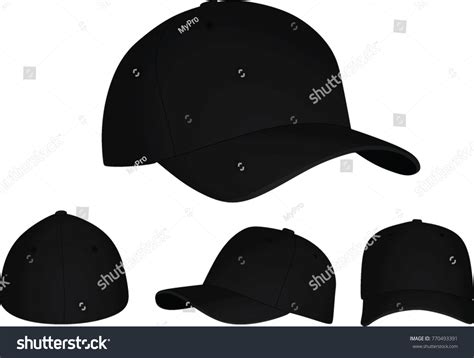 Black Baseball Cap Vector Illustration Stock Vector (Royalty Free ...