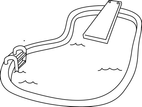 Swimming Pool Line Art - Free Clip Art