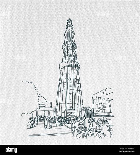 Drawing Of Qutub Minar