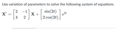 Image result for Variation of Parameters System of Equations