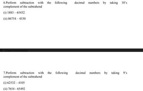 Image result for Subract the Fallowing Decimal Numbers Using 1s Complement