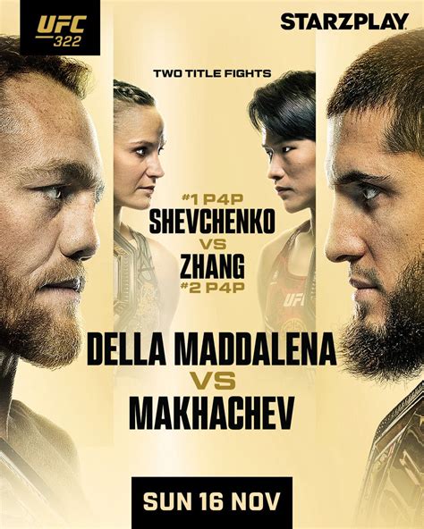 STARZPLAY Offers Free Access to UFC 322 Early Action as Two World Title ...