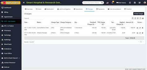OPD Patient Visits - Smart Hospital : Hospital Management System by QDOCS