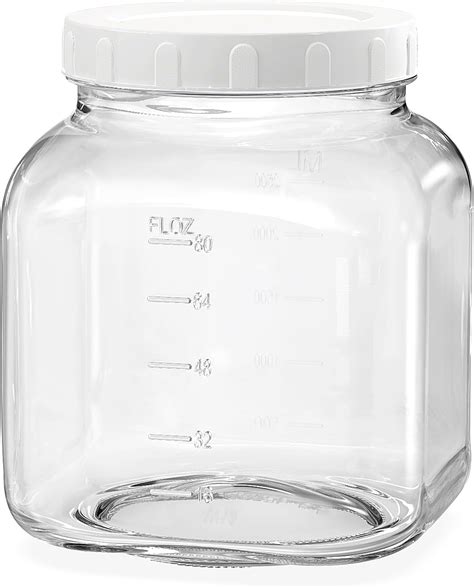 Amazon.com: 2 Pack Wide Mouth 1 Gallon Clear Glass Jar with Lid, Heavy ...