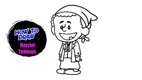 How To Draw Harriet Tubman (cartoon) | Harriet Tubman Drawing Tutorial ...