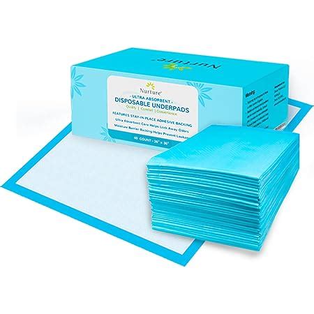 Nurture Ultra Absorbent Disposable Bed Pads with Adhesive - 36 x 36 ...