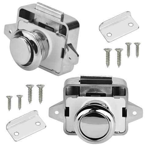 Buy PERFETSELL 2 PCS Chrome Push Button Latch Catch Drawer Replacement ...