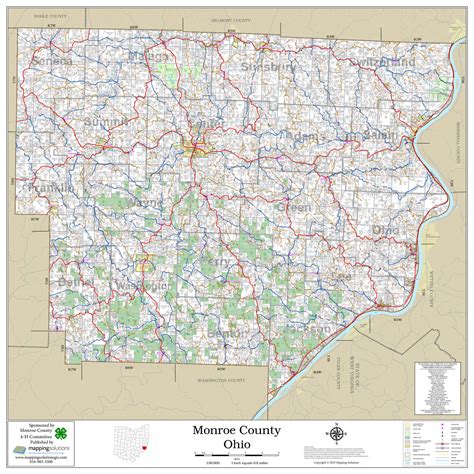 Monroe County Ohio 2024 Wall Map | Mapping Solutions