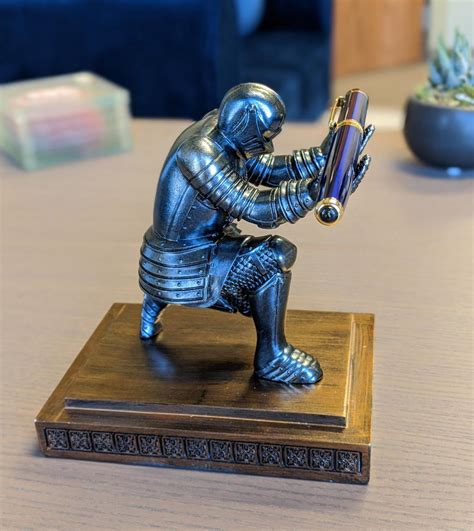 This Bowing Medieval Knight Pen Holder Deserves a Spot On Every Geeks Desk