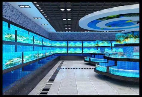 无锡百盛购物中心双温两层海鲜缸-工程案例-移动海鲜池制作-餐厅海鲜池