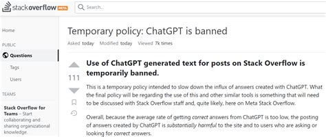 Stack Overflow 宣布临时规则：禁止 ChatGPT