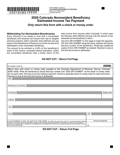 Form DR0104BEP - 2020 - Fill Out, Sign Online and Download Fillable PDF ...