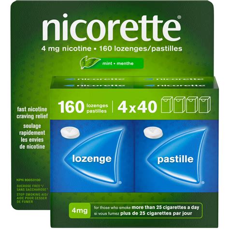 Nicorette Mint Lozenges 4mg, 160 Count - Effective Relief from Nicotine ...