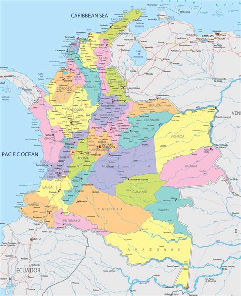 Map Of Colombia South America