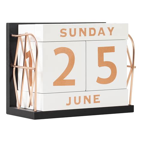George Oliver Wooden Perpetual Calendar Desktop Calendar, Daily Desktop ...