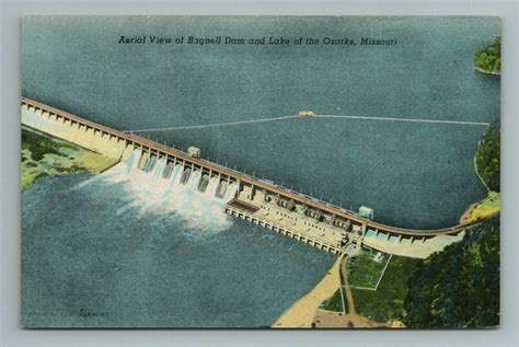 Aerial View of Bagnell Dam and Lake of The Ozarks, MO Missouri Postcard ...