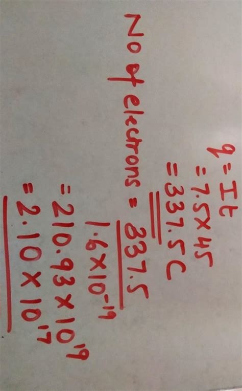 A current of 7.5 A is maintained in wire of 45 s. In this time a. how ...