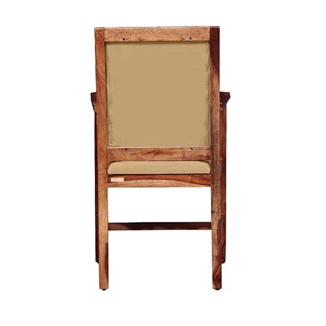 Solid Sheesham Wood Cushioned Chair for Living Room in Provincial Teak ...