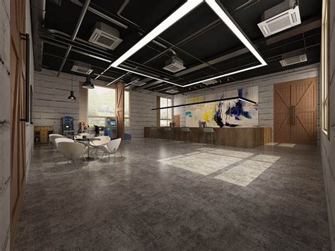10万元办公空间120平米装修案例_效果图 - 工业风办公室 - 设计本