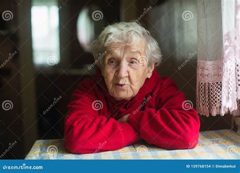 Portrait of an Elderly Gray-haired Woman. Old Granny Stock Photo ...