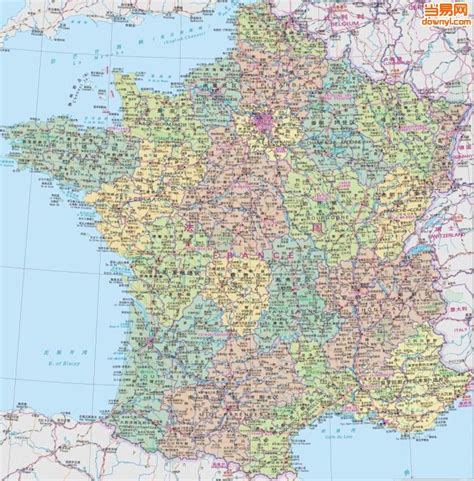 法国地图中文版(高清) 免费下载 - 当易网