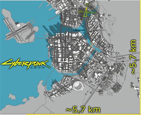 Night City Map Scale Estimate | Cyberpunk 2077 : r/gaming