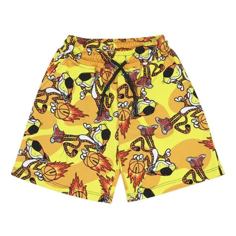 Mousse Yellow and Orange Tiger Print Shorts | Les Petits - Les Petits