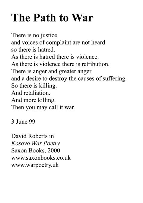 Poem - The Path to War - davidrobertsblog.com