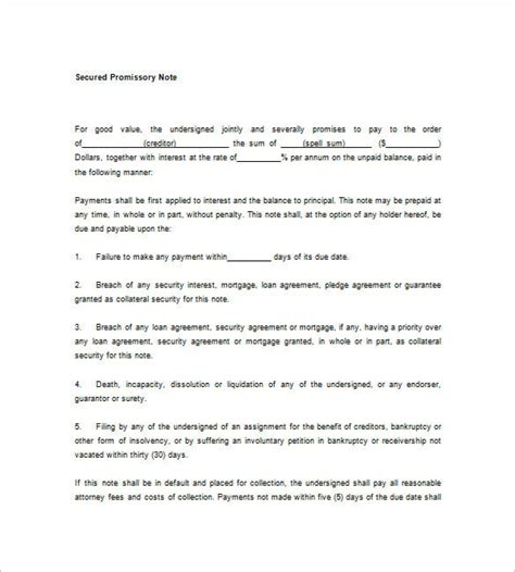 Mortgage Promissory Note Sample 的图像结果