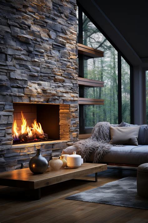 30 Stunning Stone Fireplace Ideas for Your Home in 2024 | Rustic stone ...