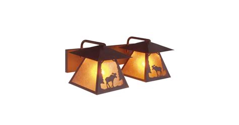 Steel Partners 9555 Moose 2 Light Bathroom Vanity Light with Moose ...