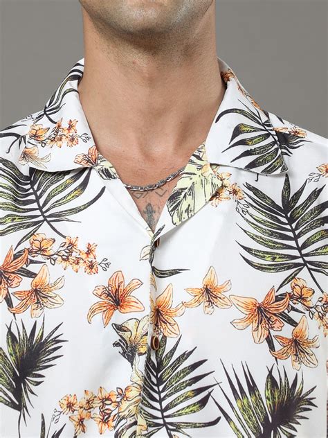 Buy Tropical Leaf Cream Men's Night Suit Sets Online – Bushirt