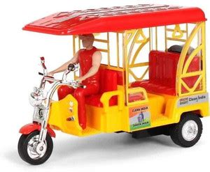 TOY STORE E-RICKSHAW WITH REALISTIC DESIGN 3 WHEELS PULL BACK ACTION ...