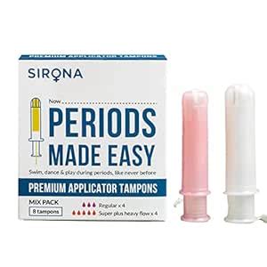 Buy Sirona Fda Approved Mix Flow Tampons With Applicator For Regular ...