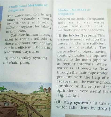 Write 5-5points on traditional water harvesting system And Modern water ...