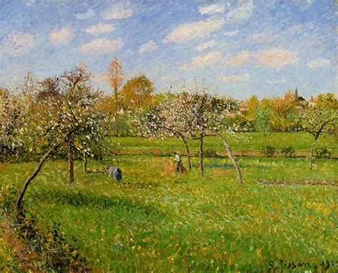 Spring Morning, Cloudy, Eragny (1900) by Camille Pissarro – Artchive