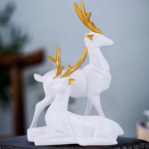 Buy Glorious Gift White Deer/Hiran Showpiece for Home & Office Decor ...