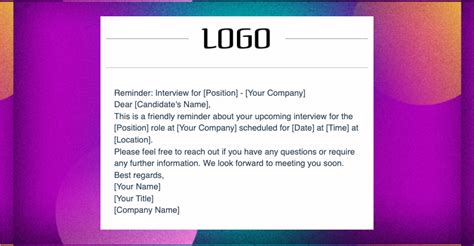 Interview Schedule. Email Sample 的图像结果