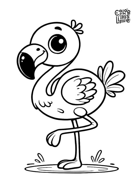 Cartoon Flamingo Coloring Pages [2025]