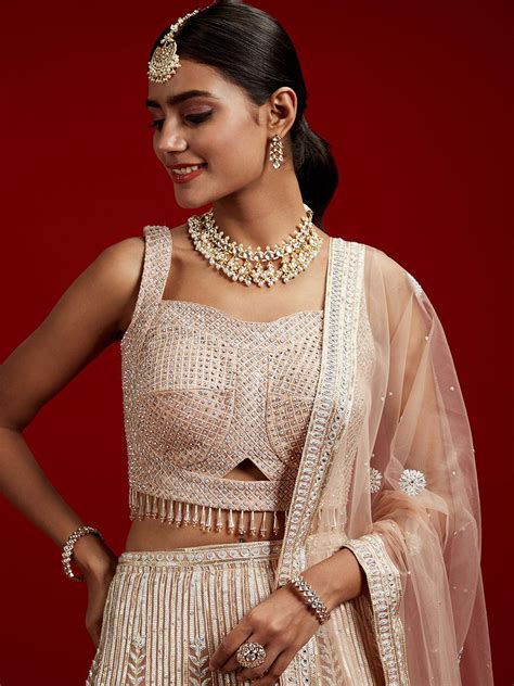 Buy Libas Art Peach Embellished Net Lehenga Set Online at Rs.10199 | Libas