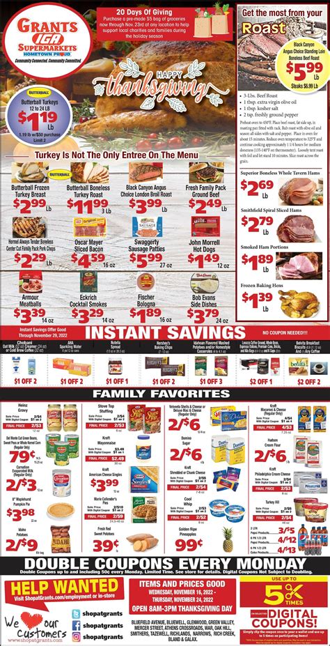 Grant's Supermarket Ad Circular - 11/16 - 11/22/2022 | Rabato
