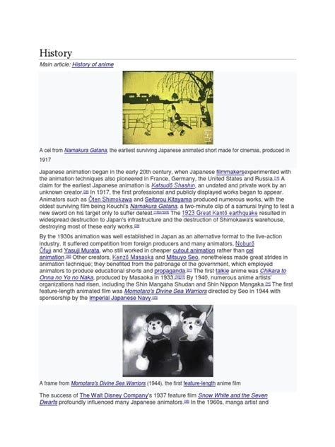 History of Anime | PDF | Anime | Animation