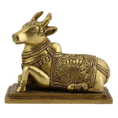 Brass Nandi Cow statue (Medium)