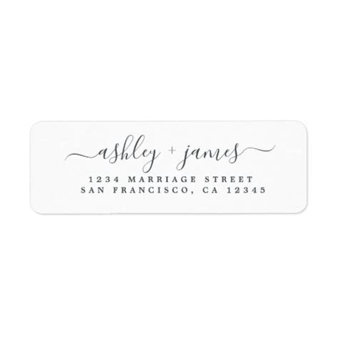 Wedding Return Address Labels | Zazzle
