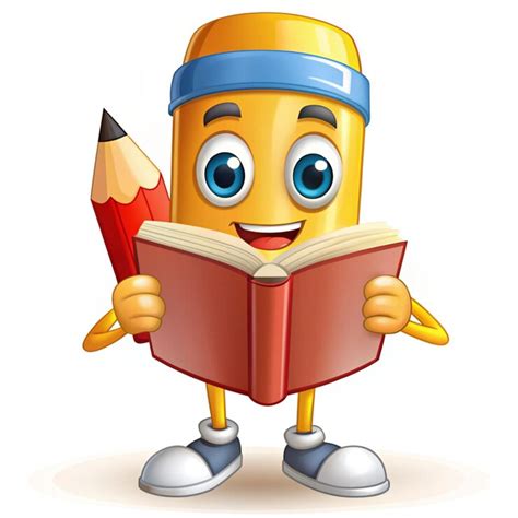 Cute pencils cartoon with book | Premium AI-generated image