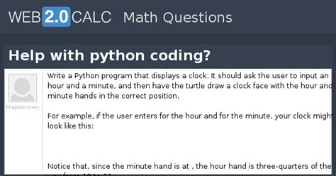 View question - Help with python coding?