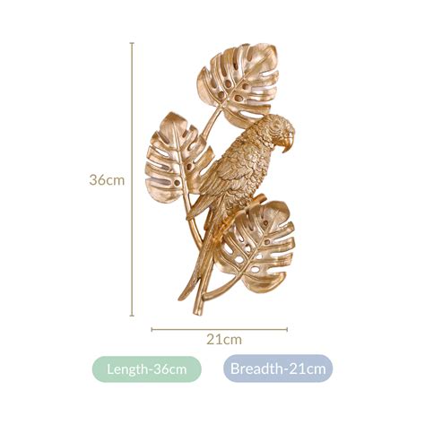 Tropical Parrot Wall Decor Gold Online - Premium Wall Decoration | Nestasia