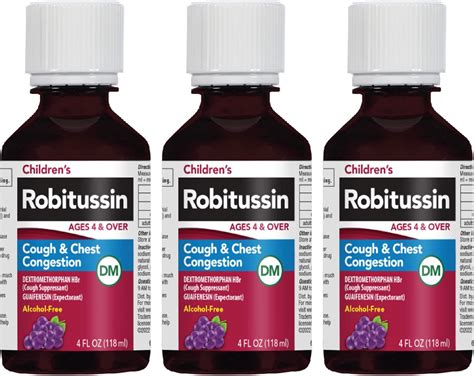 Buy Children's Robitussin Cough and Chest Congestion DM, Cough Medicine for Kids, Grape Flavor ...