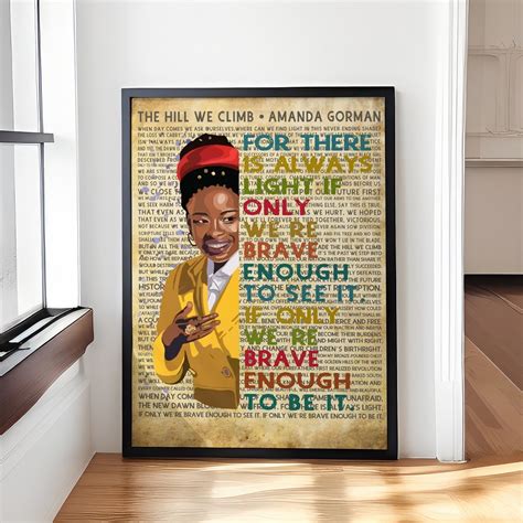 Amanda Gorman Inauguration Poem Poster – the Hill We Climb Poem Wall ...