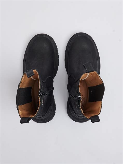 Zecchino d'Oro little girl boots in used effect leather Black ...